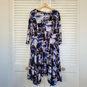 Simply Vera Vera Wang Dress, XL, Purple and Blue